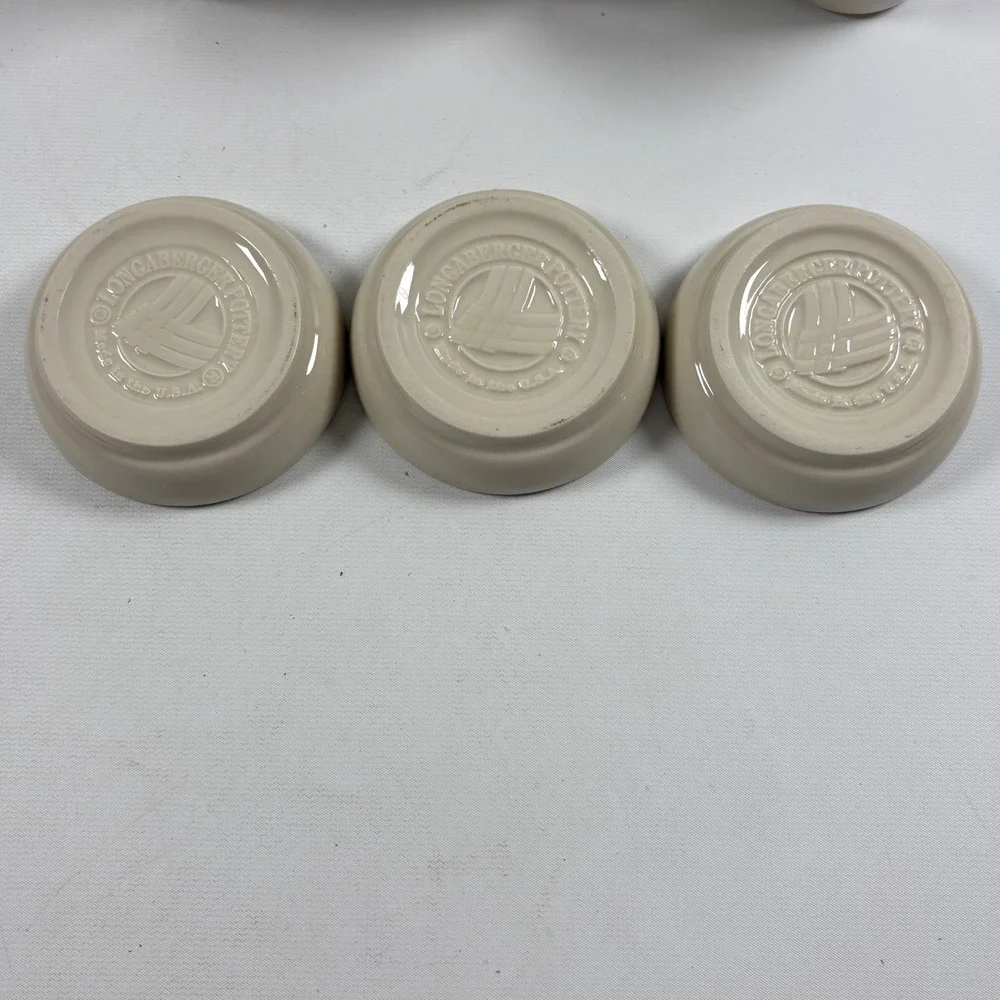 Vintage Longaberger Flower Pot Basket Set 3 Pots Wood Stand Riser Herb Planters